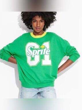 Coca Cola Sprite Green Crewneck Sweatshirt with Yellow Trim size 1X